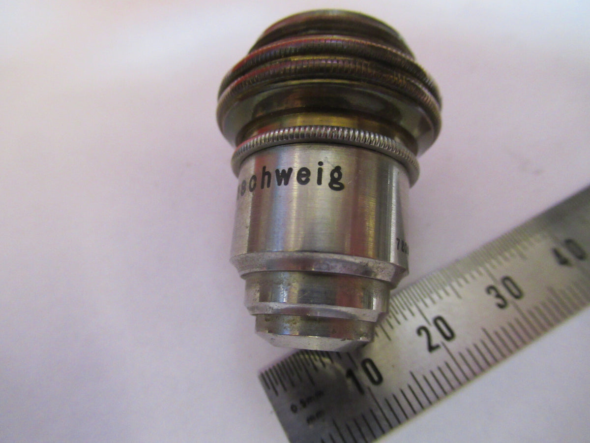 ANTIQUE BRASS VOIGTLANDER BRAUNSCHWEIG OBJECTIVE MICROSCOPE AS PICTURED &F8-A-74