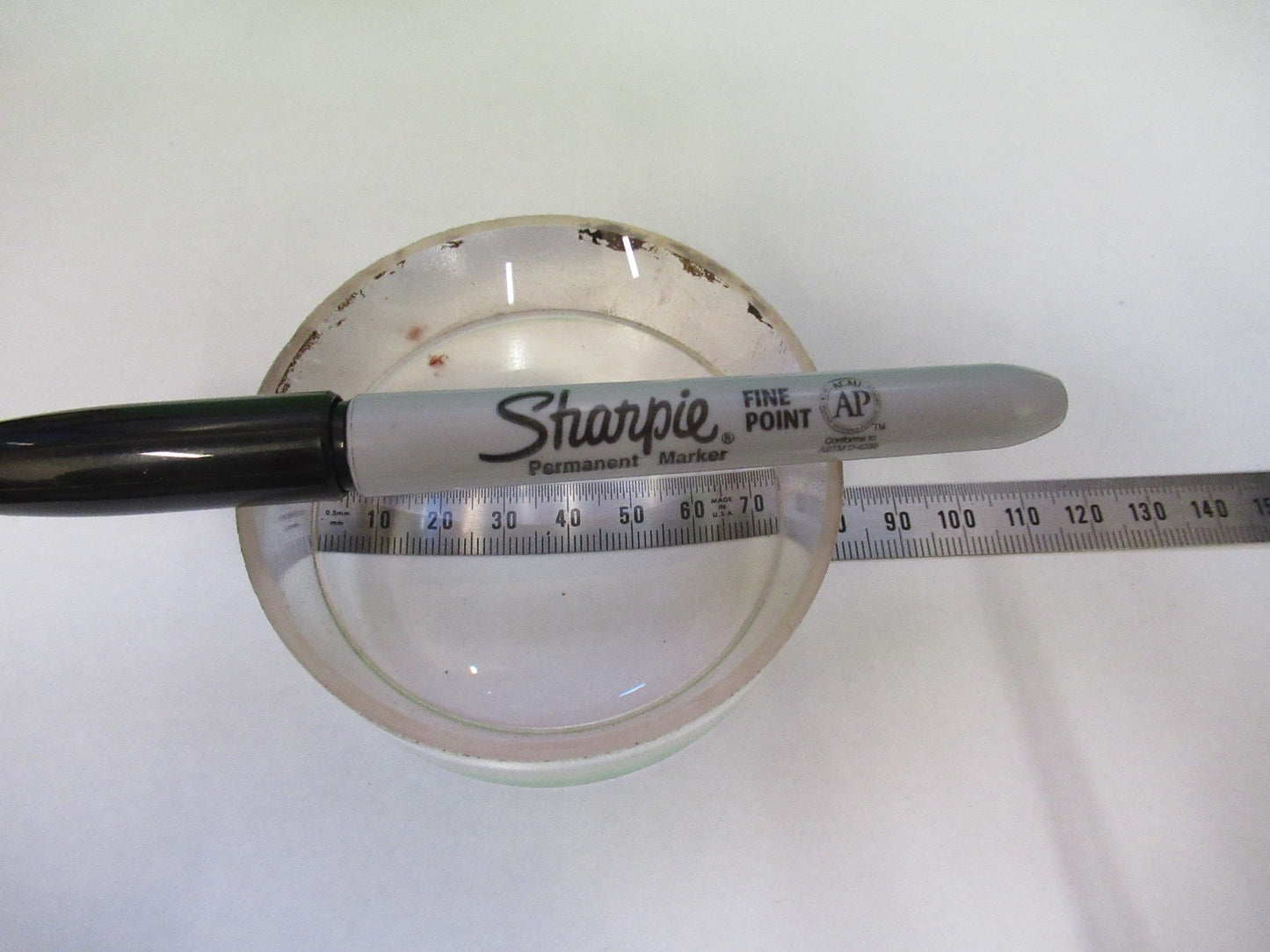 HUGE OPTICAL PLANO CONCAVE RARE GLASS MIL SPEC OPTICS AS PICTURED V3-A-02