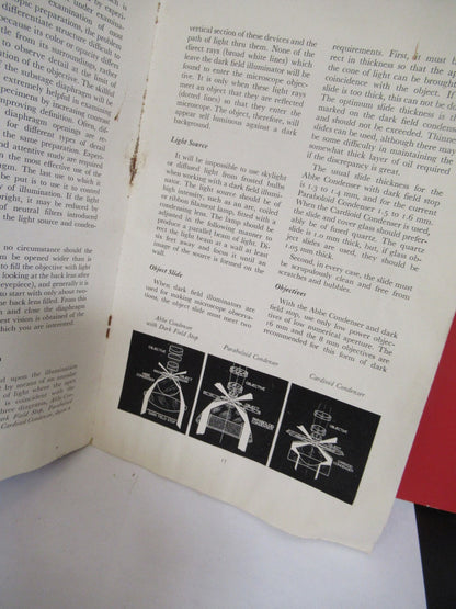 ANTIQUE BAUSCH LOMB BOOKLET INSTRUCTIONS 1932 MICROSCOPE PART AS PIC V7-A-15