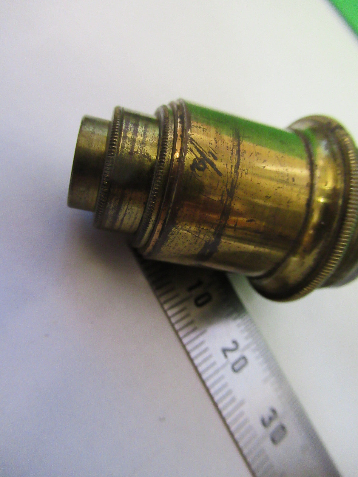 JP DANCER ANTIQUE BRASS OBJECTIVE MICROSCOPE PART AS PICTURED X6-A-94