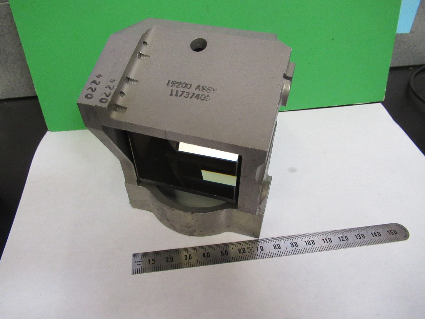 HUGE OPTICAL GLASS PRISM BEAM SPLITTER MIL SPEC HEAVY OPTICS AS PICTURED W3-C-31