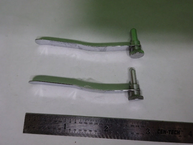 MICROSCOPE PART ZEISS GERMANY POLMI A PAIR CLIPS AS IS #AQ-17