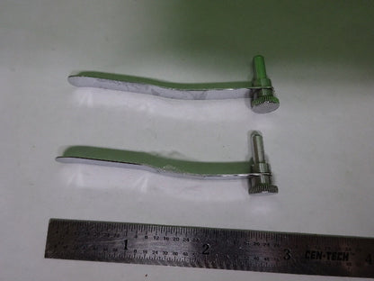 MICROSCOPE PART ZEISS GERMANY POLMI A PAIR CLIPS AS IS #AQ-17