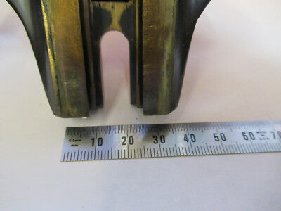 BAUSCH LOMB BRASS STAGE HOLDER  MICROSCOPE PART OPTICS AS PICTURED &F9-A-59