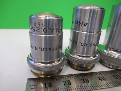 Lot 3 ea Objectives Spencer Lens Co. American Optical Co., one Eds Corp Microscope Part