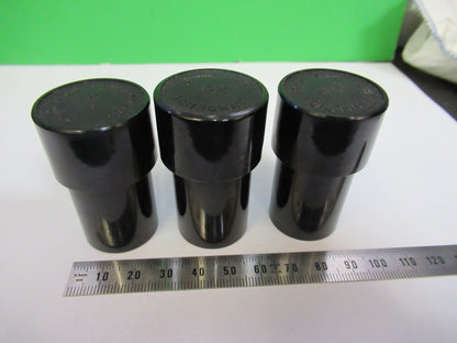 ANTIQUE BAUSCH LOMB LOT PLASTIC EMPTY OBJECTIVE CANS MICROSCOPE PART U9-A-07