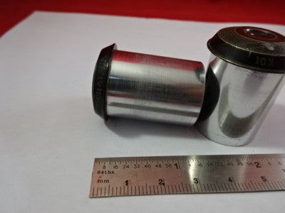 VINTAGE LOT 2 EA EYEPIECE 10X BAUSCH LOMB MICROSCOPE OPTICS AS IS &93-78