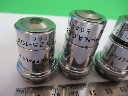 Lot Spencer Lens Co. Objective 10X 44X 95X Microscope Part Optics American Optical Co
