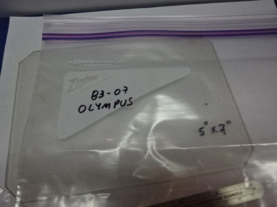 MICROSCOPE PART OLYMPUS JAPAN GLASS STAGE 5"x7" OPTICS AS IS #83-07