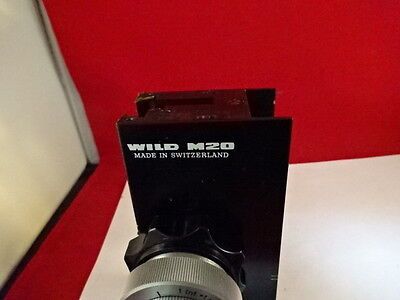 MICROSCOPE PART WILD HEERBRUGG SWISS M20 BRASS STAGE MICROMETER AS IS #51-A-08
