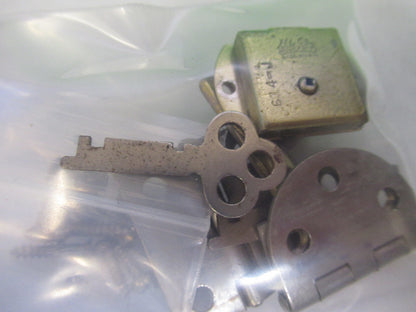BAUSCH LOMB LOCK HINGES + KEY for cabinet MICROSCOPE PART AS PICTURED G8-A-01