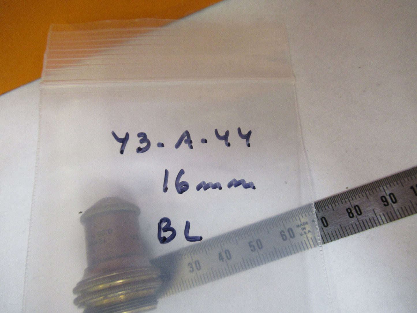 ANTIQUE BRASS BAUSCH LOMB OBJECTIVE 16mm MICROSCOPE PART AS PICTURED Y3-A-44