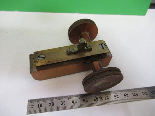 ANTIQUE BRASS BAUSCH LOMB KNOBS MACRO ADJUST MICROSCOPE PART AS PICTURED Y3-B-40