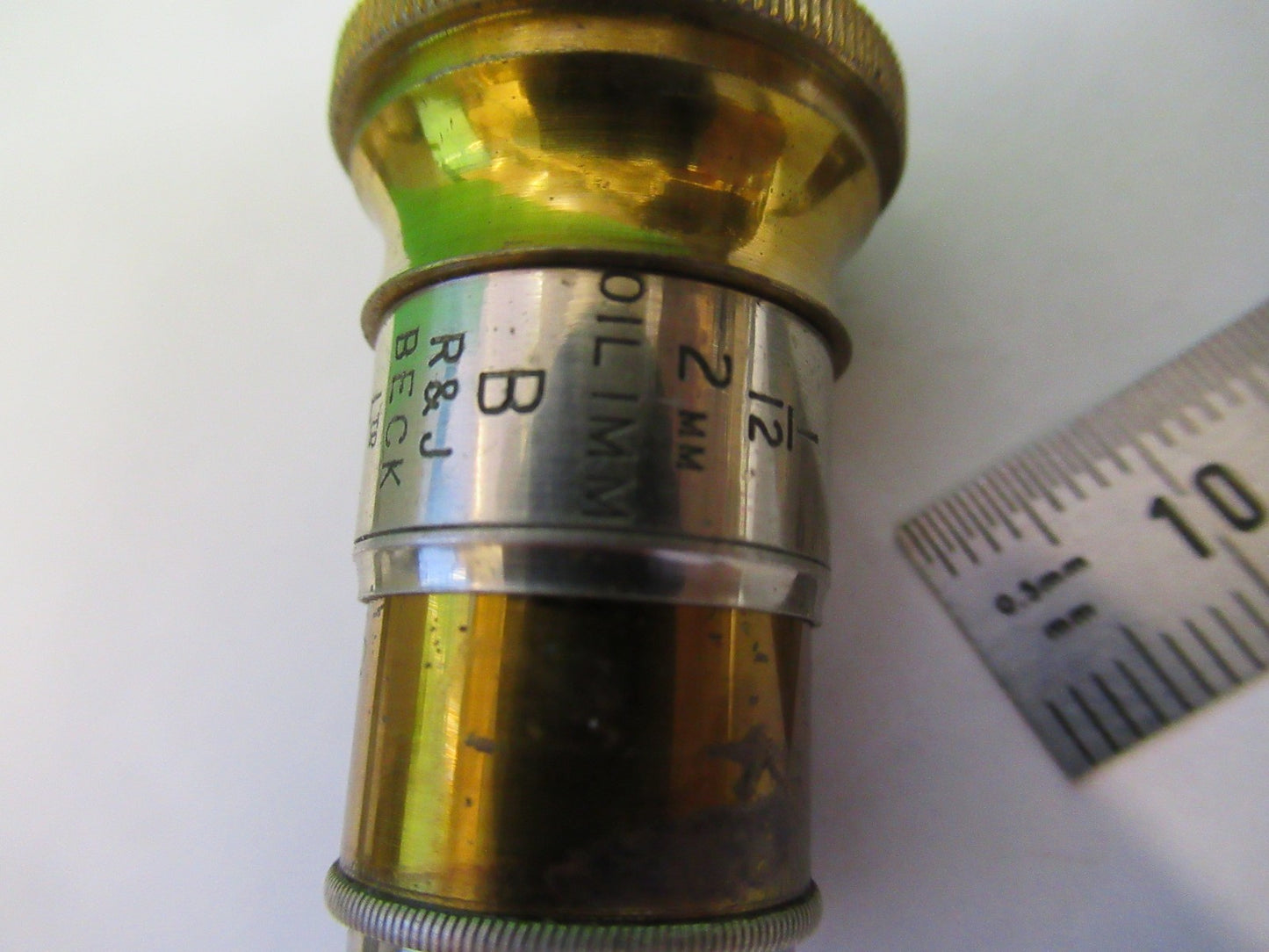 ANTIQUE BRASS OBJECTIVE LENS BECK UK LONDON MICROSCOPE PART AS PICTURED Y3-B-06