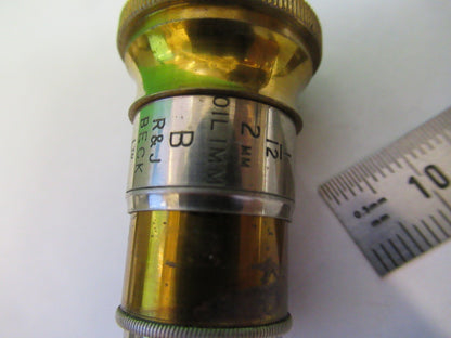 ANTIQUE BRASS OBJECTIVE LENS BECK UK LONDON MICROSCOPE PART AS PICTURED Y3-B-06