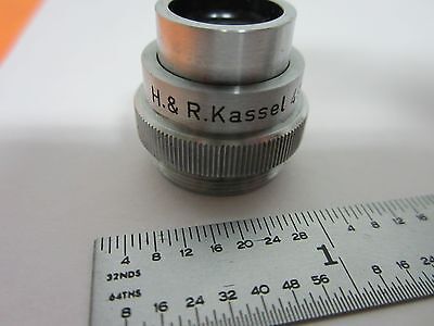 MIKROSKOPTEIL OBJEKTIV HERTEL KASSEL 4X OPTICS AS IS BIN#K9-47-A