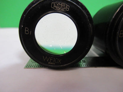 OLYMPUS JAPAN PAIR EYEPIECES WF10X OPTICS MICROSCOPE PART AS PICTURED X4-A-33