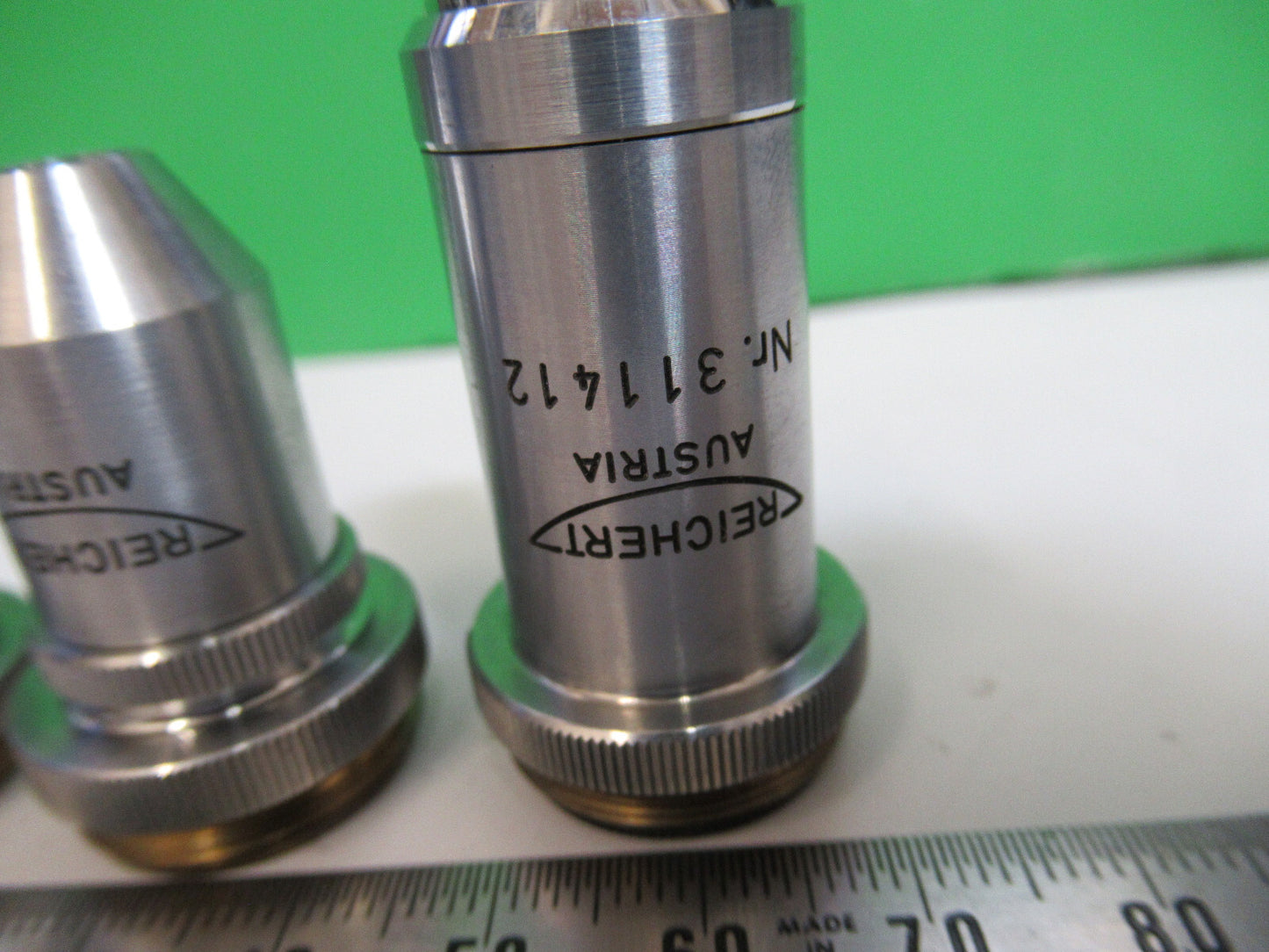 REICHERT AUSTRIA lot objectives 4X 10X 40X MICROSCOPE PART AS PICTURED X5-A-76