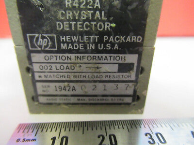 HP HEWLEYY PACKARD CRYSTAL DETECTOR RF MICROWAVE R422A FREQUENCY DEVICE &B3-B-02