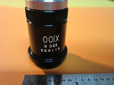 MIKROSKOP TEIL OBJEKTIV BECK LONDON ACHRO 100X OPTICS BIN#9-29