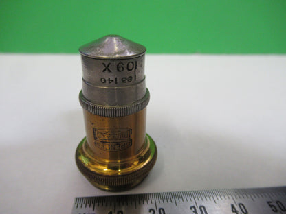 Antique Brass Spencer Lens Co. Objective Rare 109X Microscope Part