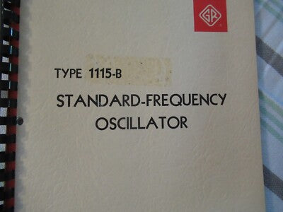 Collectable Rare General Radio Gr 1115-B Frequency Standard Manual 1965