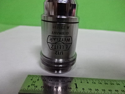 MICROSCOPE PART VINTAGE OBJECTIVE LEITZ 100X GERMANY JENA OPTICS AS IS B2-M-04