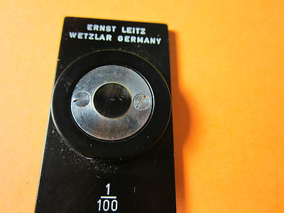 OPTICAL MICROSCOPE PART LEITZ WETZLAR GERMANY RETICLE TARGET OPTICS BIN#9-84
