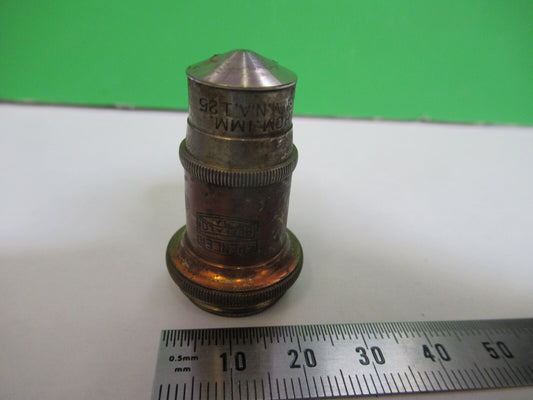 Antique Brass Spencer Lens Co. 95X 1.8mm Objective Microscope