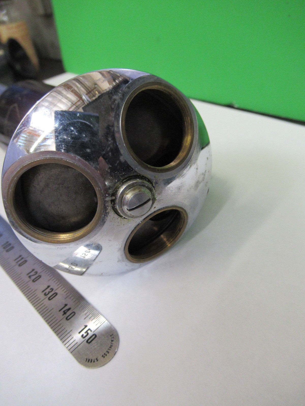 ANTIQUE BAUSCH LOMB tubus + nosepiece MICROSCOPE PART AS PIC U9-A-11