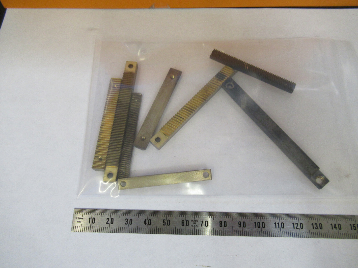 LOT WILD HEERBRUGG M20 BRASS LINEAR GEAR TEETH MICROSCOPE PART AS PIC &W3-B-73