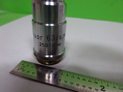 MICROSCOPE PART OBJECTIVE REICHERT AUSTRIA FLUOR 63X OPTICS AS IS BIN#72-61