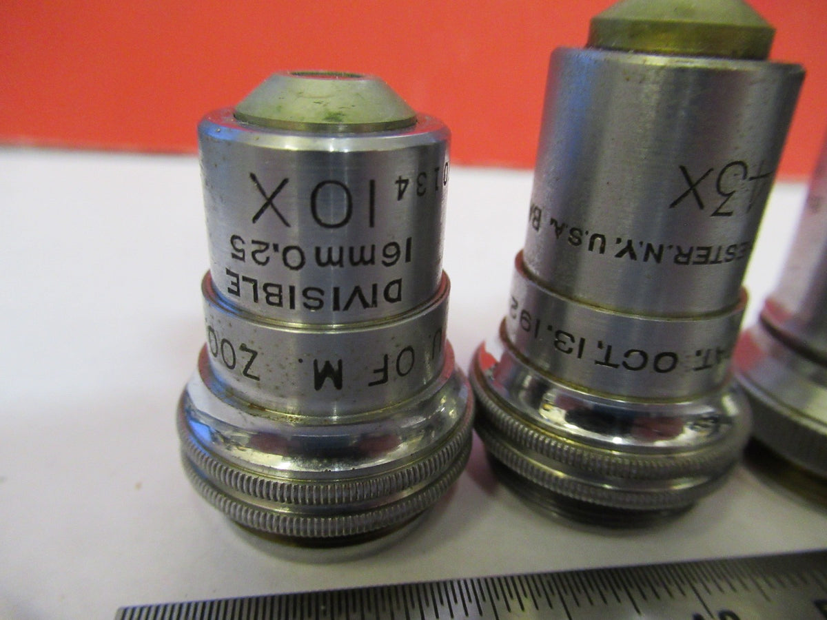 Lot Objectives Bausch & Lomb Lenses Optics Microscope Part