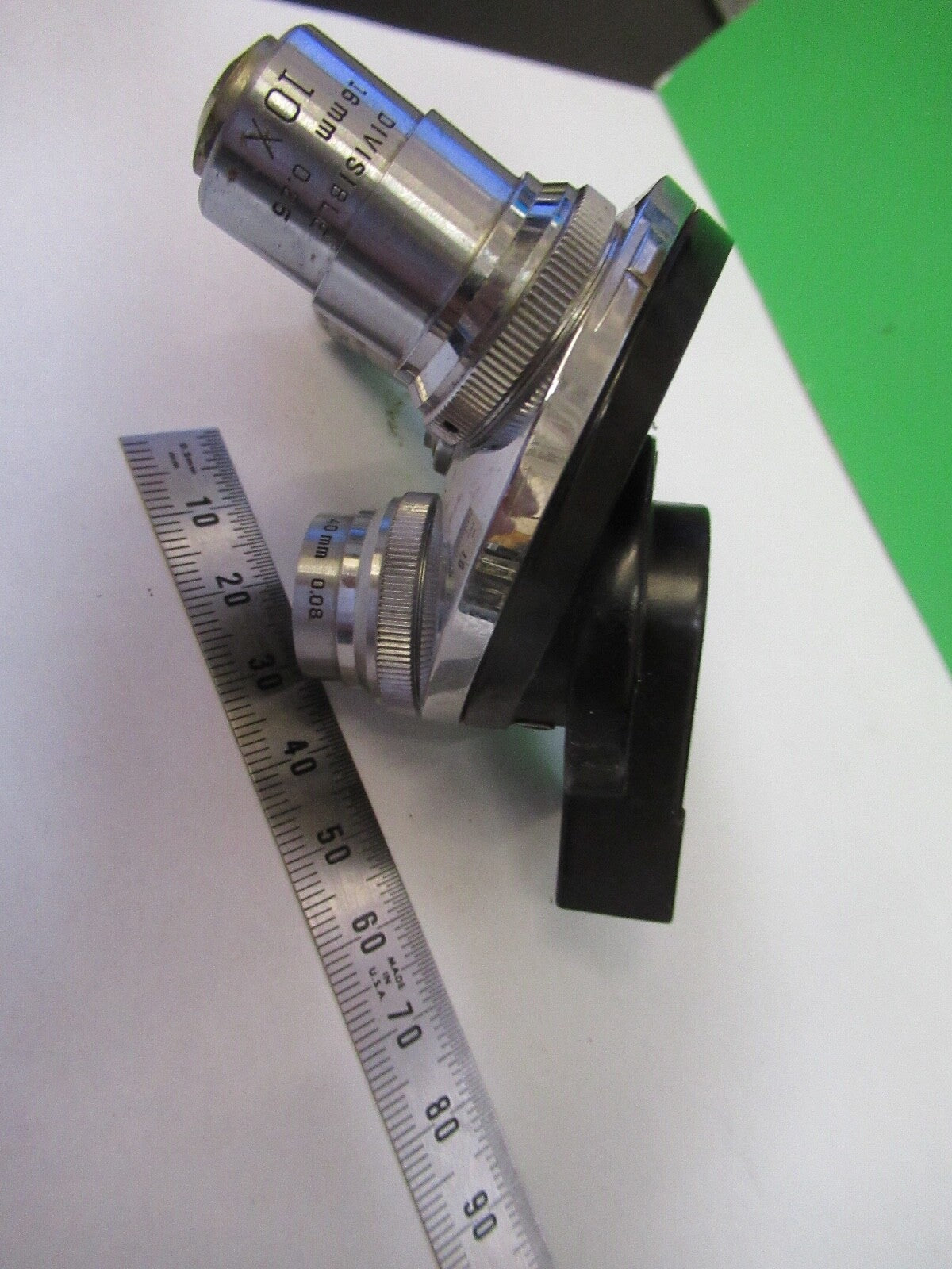 BAUSCH LOMB nosepiece + 3 objectives OPTICS MICROSCOPE PART AS PIC  z7-b-16