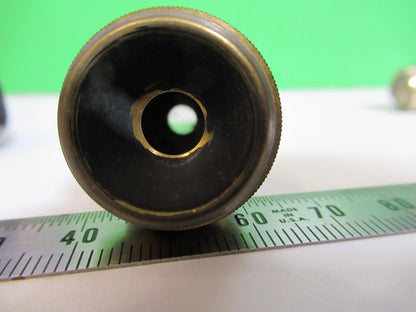 LOT OBJECTIVES BAUSCH LOMB ANTIQUE BRASS MICROSCOPE PART AS PICTURED W1-B-11