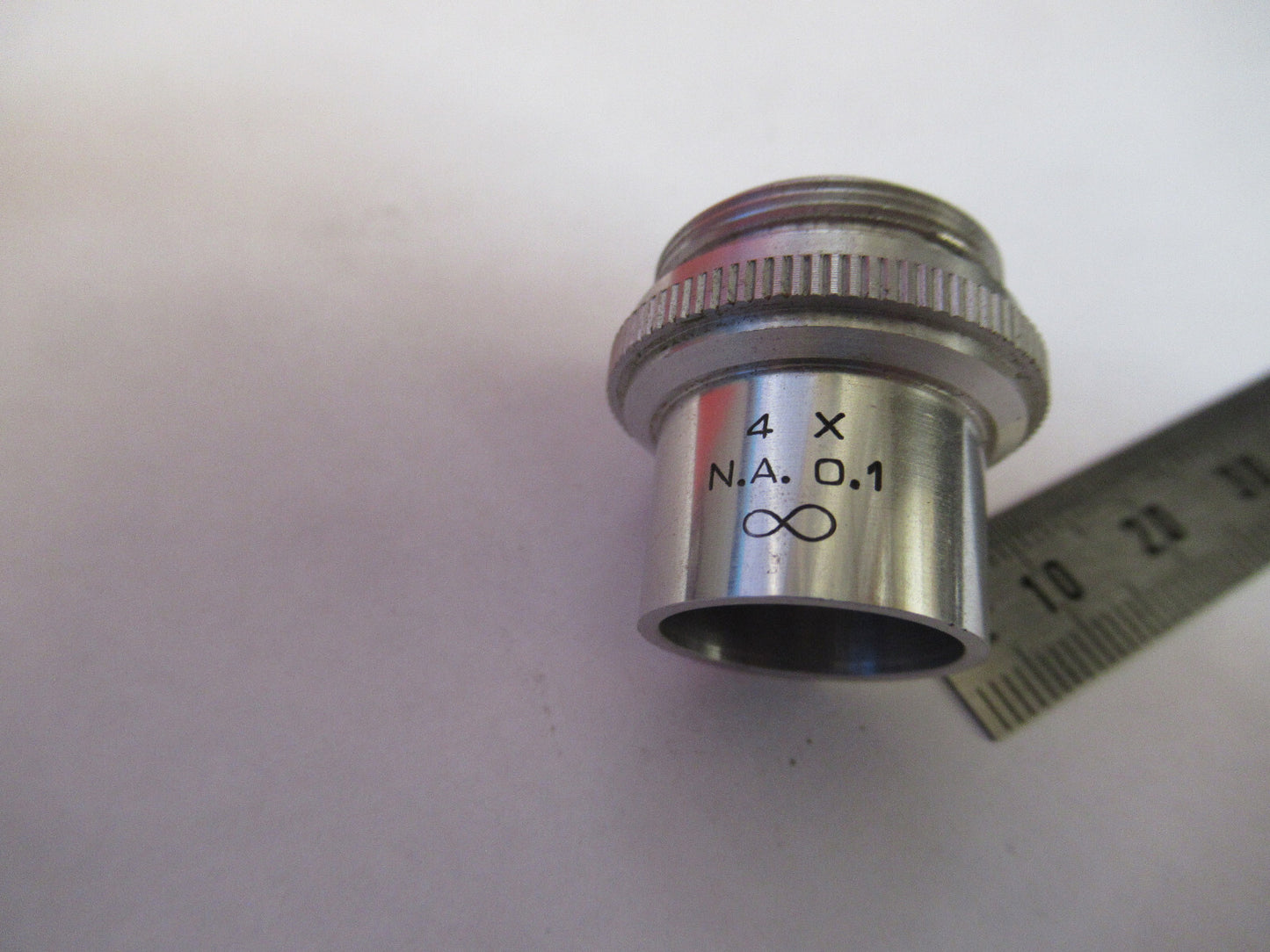 AO AMERICAN OPTICS INFINITY 4X OBJECTIVE MICROSCOPE PART AS PICTURED #R3-C-22