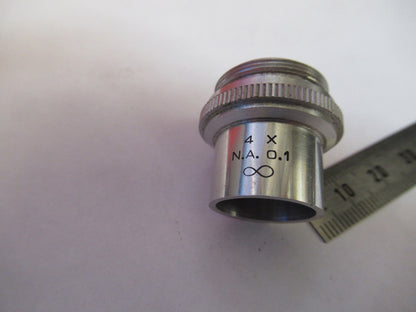 AO AMERICAN OPTICS INFINITY 4X OBJECTIVE MICROSCOPE PART AS PICTURED #R3-C-22