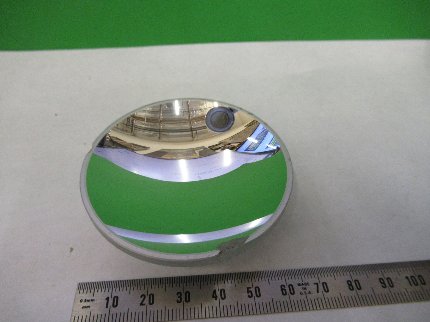 AUS JENA GERMANY MIRROR CONCAVE OPTICS MICROSCOPE PART AS PICTURED T2-A-59