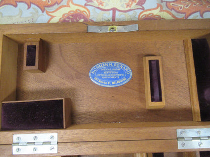 ANTIQUE WOOD CABINET EMPTY ERNST LEITZ GERMANY MICROSCOPE PART LOBBY
