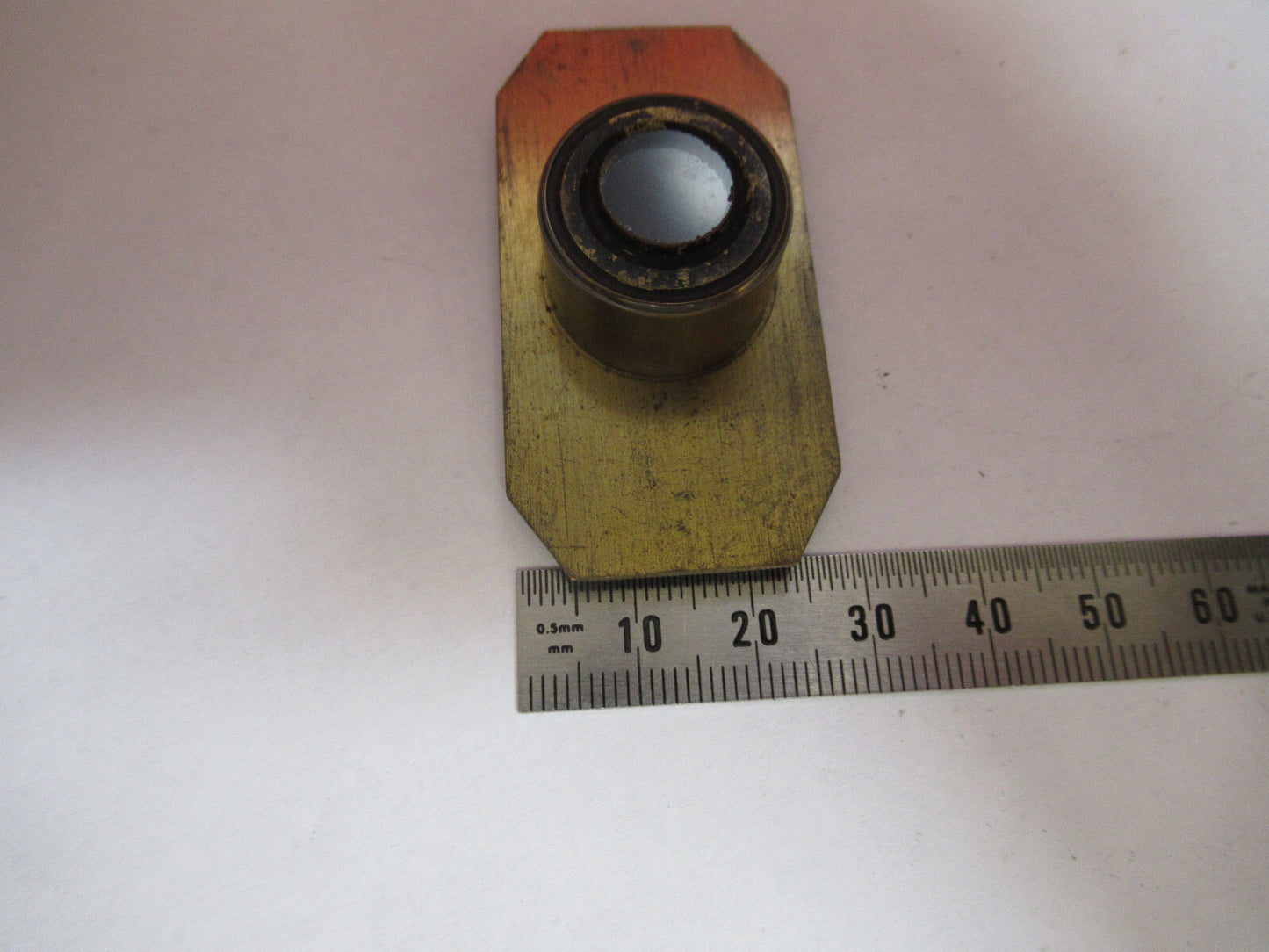 ANTIQUE BRASS COMPRESSORIUM STAGE LONDON MICROSCOPE PART AS PICTURED F8-A-46