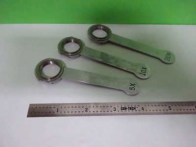 Microscope Objective Lot 3 Ea Handles Holder ??