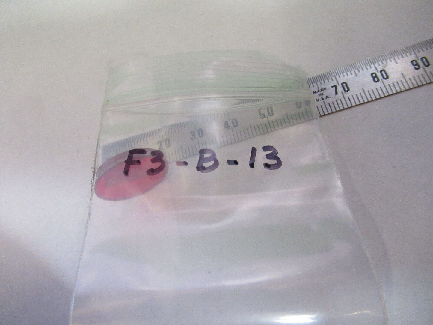 OPTICAL RED FILTER GLASS SCHOTT  LASER OPTICS AS IS  BIN#F3-B-13