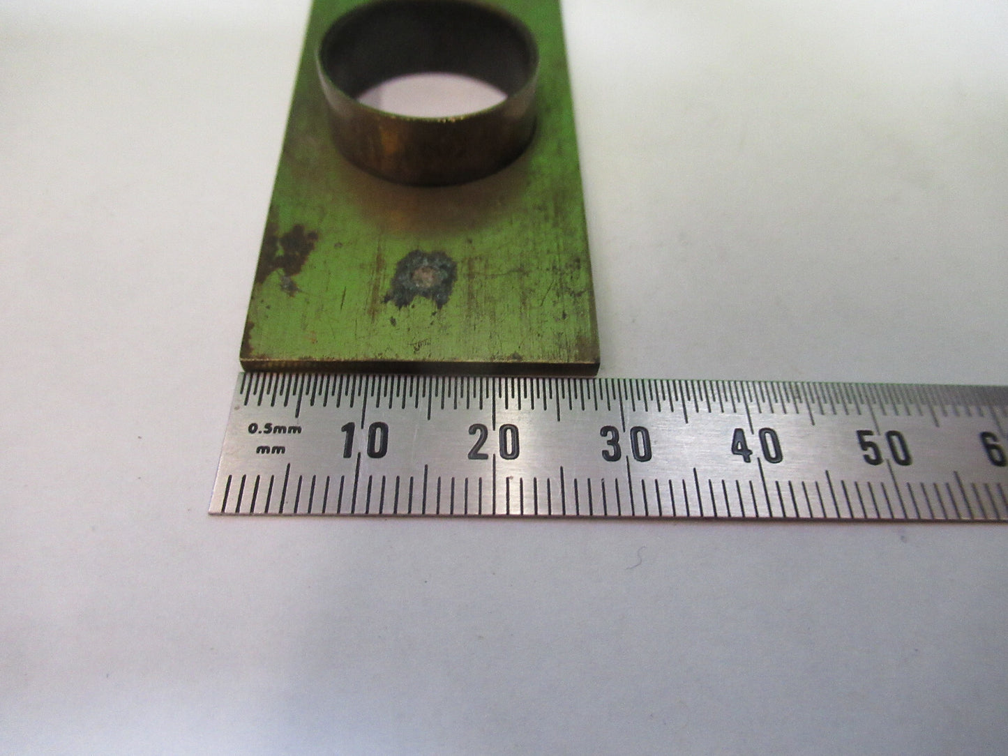 Antique Unknown Brass Fixture Stage Microscope Part