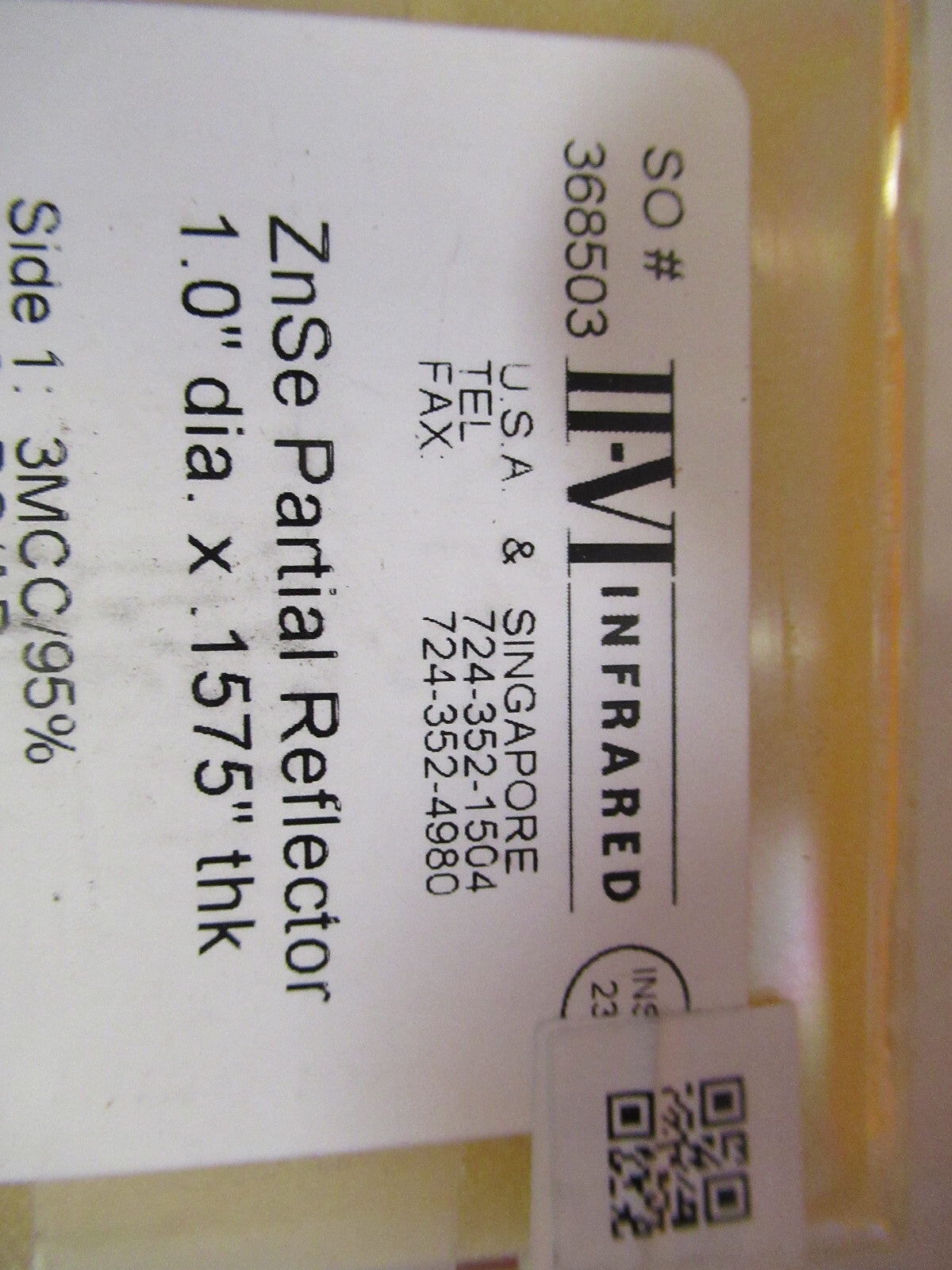 Optical ex-NASA Coated ZnSe Reflector Pro Laser Optics