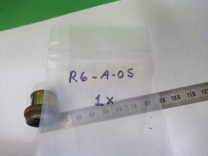 Antique Ernst Leitz Brass Objective 1X Rare Microscope Part