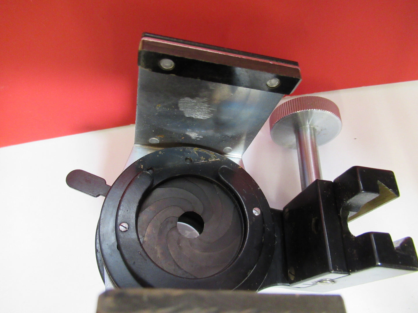 BAUSCH LOMB CONDENSER + IRIS ASSEMBLY MICROSCOPE PART AS PICTURED Q2-112