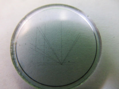 OPTICAL GLASS RETICLE MICROMETER "V" PATTERN MICROSCOPE PART AS PICTURED U8-A-60