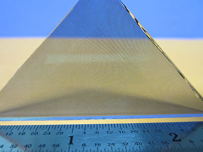 OPTICAL GLASS TRIANGLE CROSS PATTERNED  LASER OPTICS #D7-85
