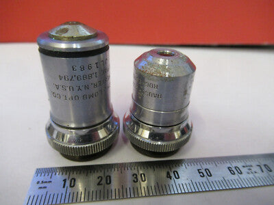 Bausch & Lomb Lot 2 ea objective lens Optics Microscope Part