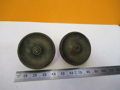 ANTIQUE REICHERT AUSTRIA SET OF BRASS KNOBS MICROSCOPE PART AS PICTURED Y4-A-113